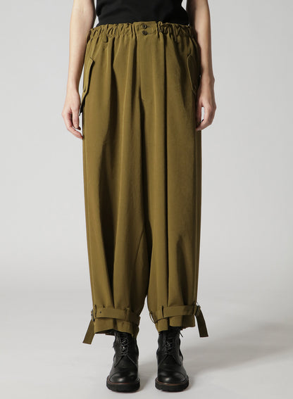 GATHERED HEM-BELTED PANTS