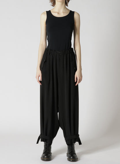 GATHERED HEM-BELTED PANTS