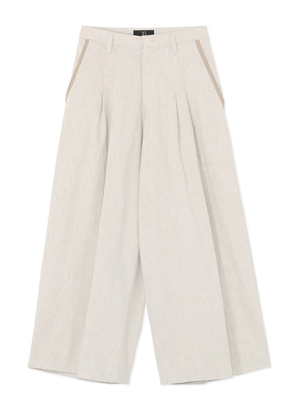 10oz DENIM DOUBLE PLEATED WIDE LEG PANTS