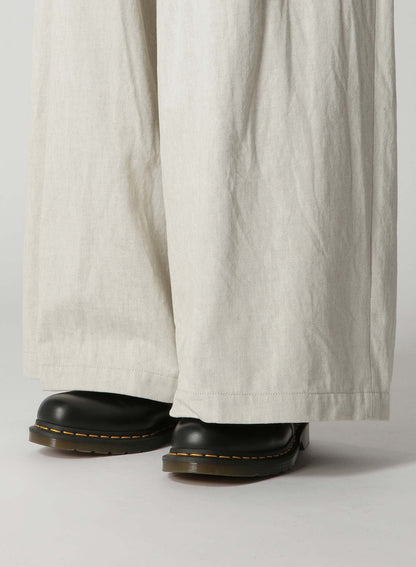 10oz DENIM DOUBLE PLEATED WIDE LEG PANTS