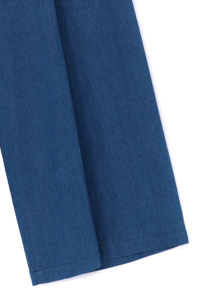 10oz DENIM DOUBLE PLEATED WIDE LEG PANTS