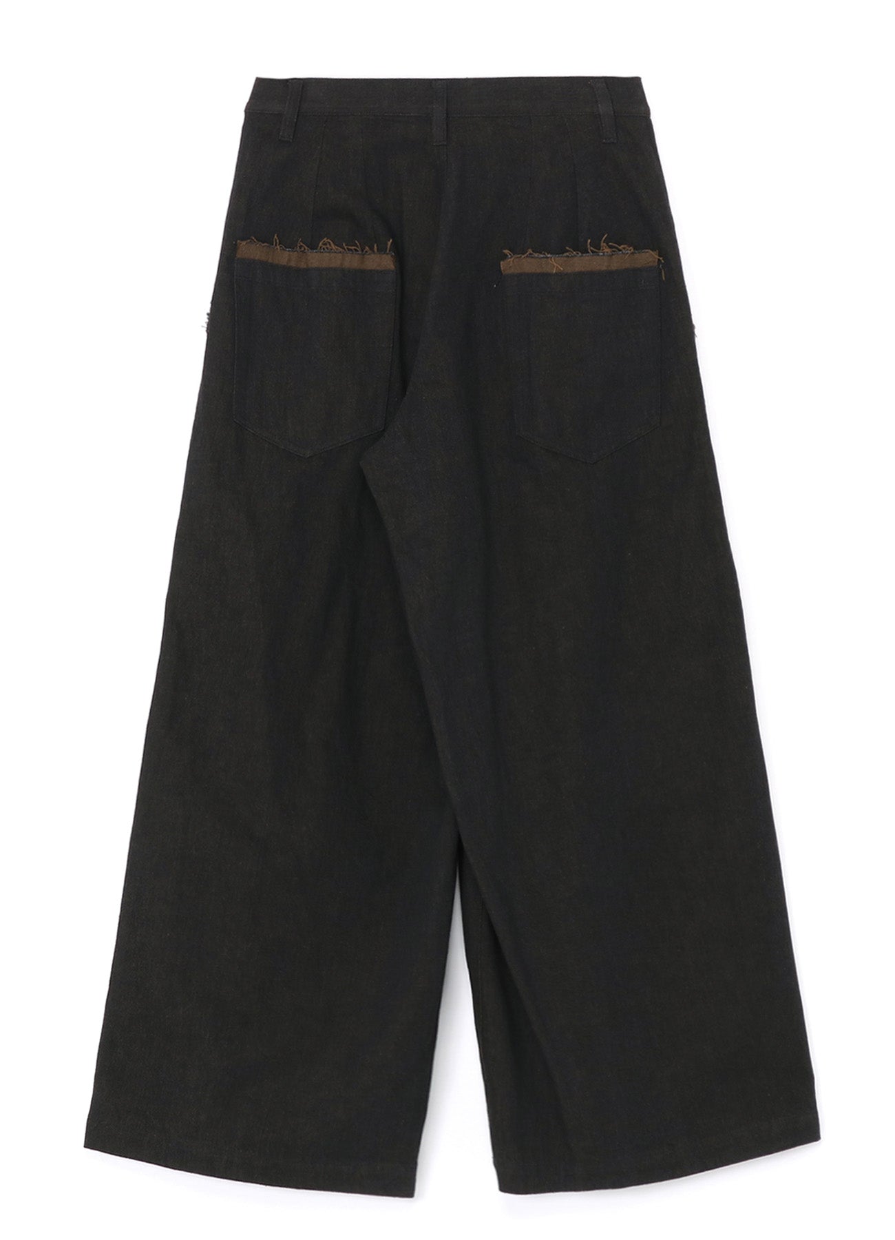 10oz DENIM DOUBLE PLEATED WIDE LEG PANTS