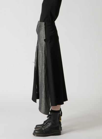 WOOL GABARDINE FLARED SKIRT WITH GUSSETS