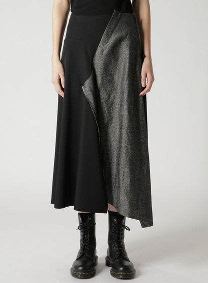 WOOL GABARDINE FLARED SKIRT WITH GUSSETS