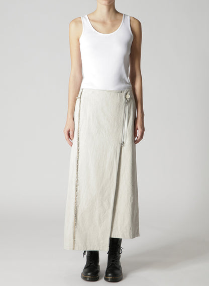 10oz DENIM PANELLED WRAP SKIRT