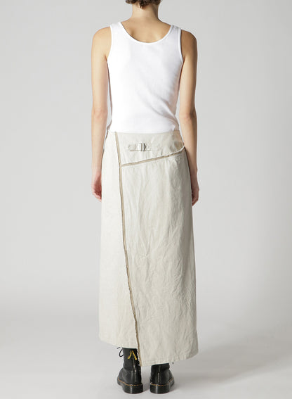 10oz DENIM PANELLED WRAP SKIRT