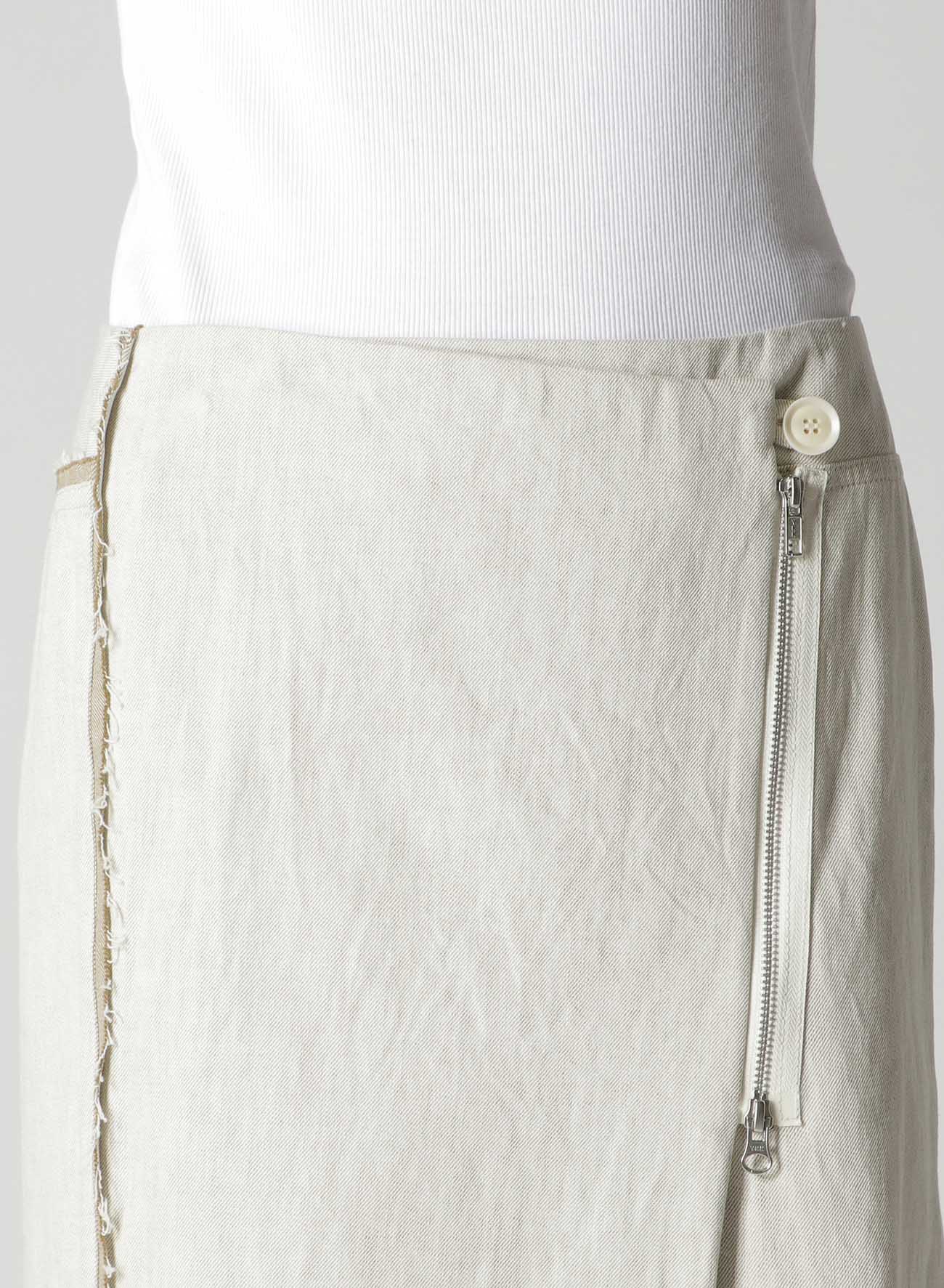 10oz DENIM PANELLED WRAP SKIRT