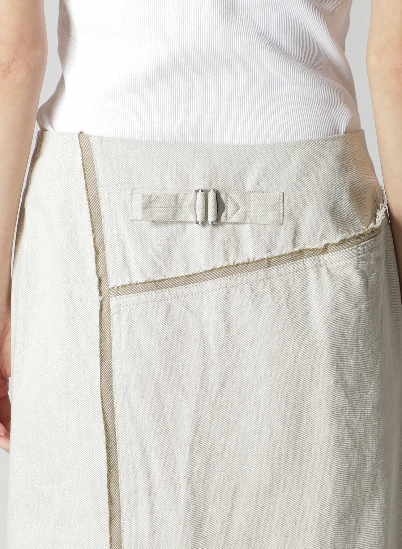 10oz DENIM PANELLED WRAP SKIRT