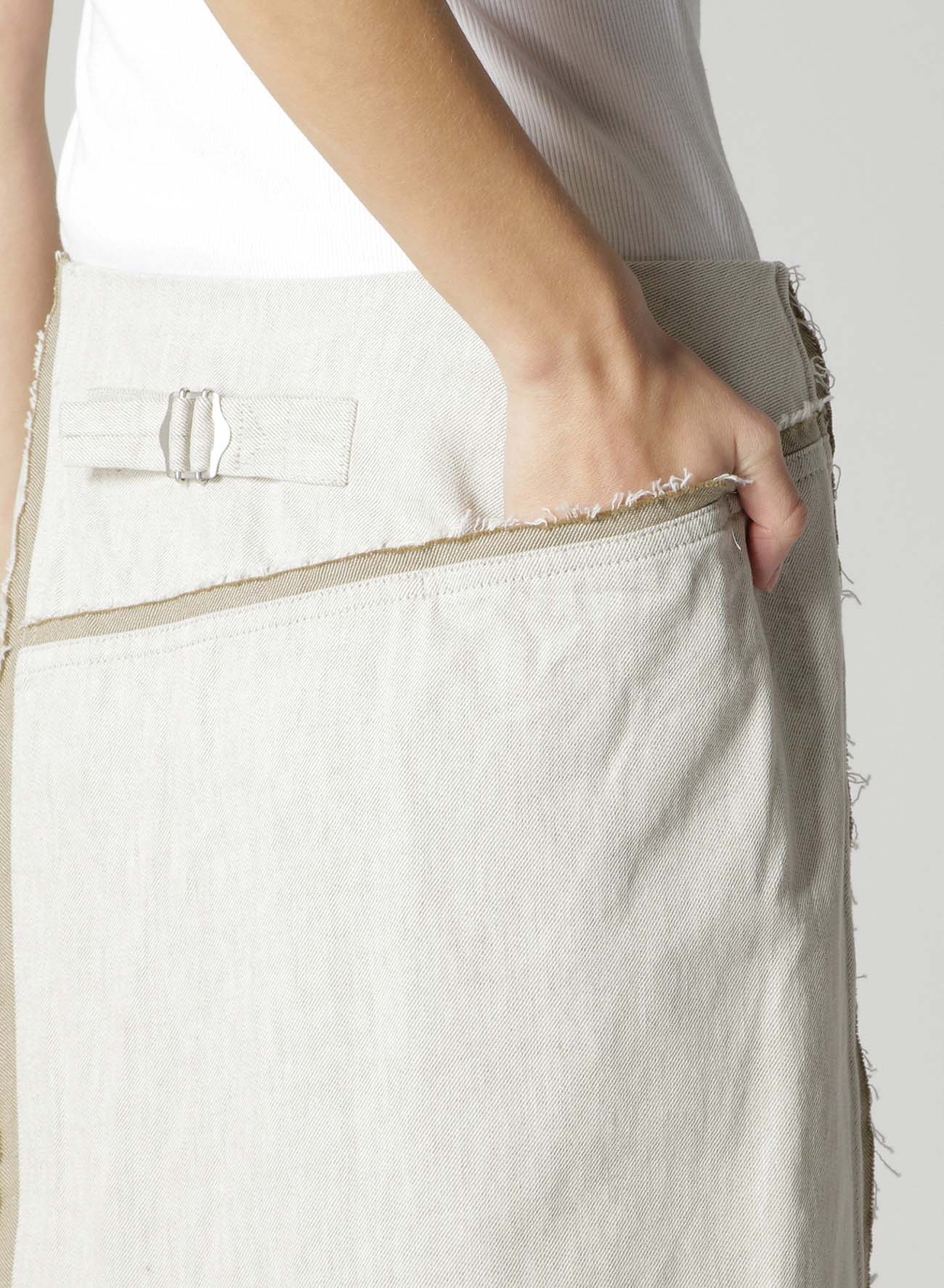 10oz DENIM PANELLED WRAP SKIRT