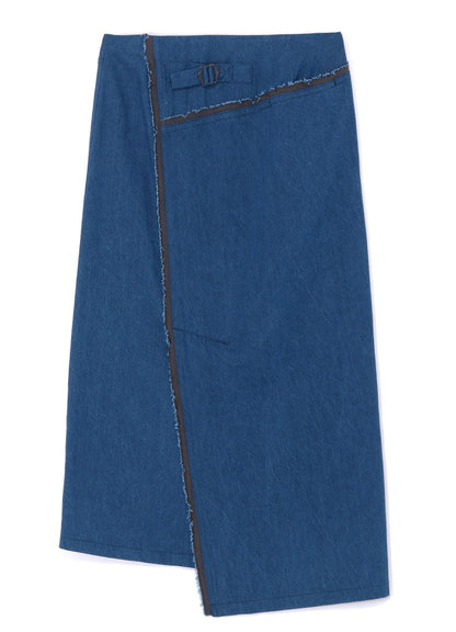 10oz DENIM PANELLED WRAP SKIRT