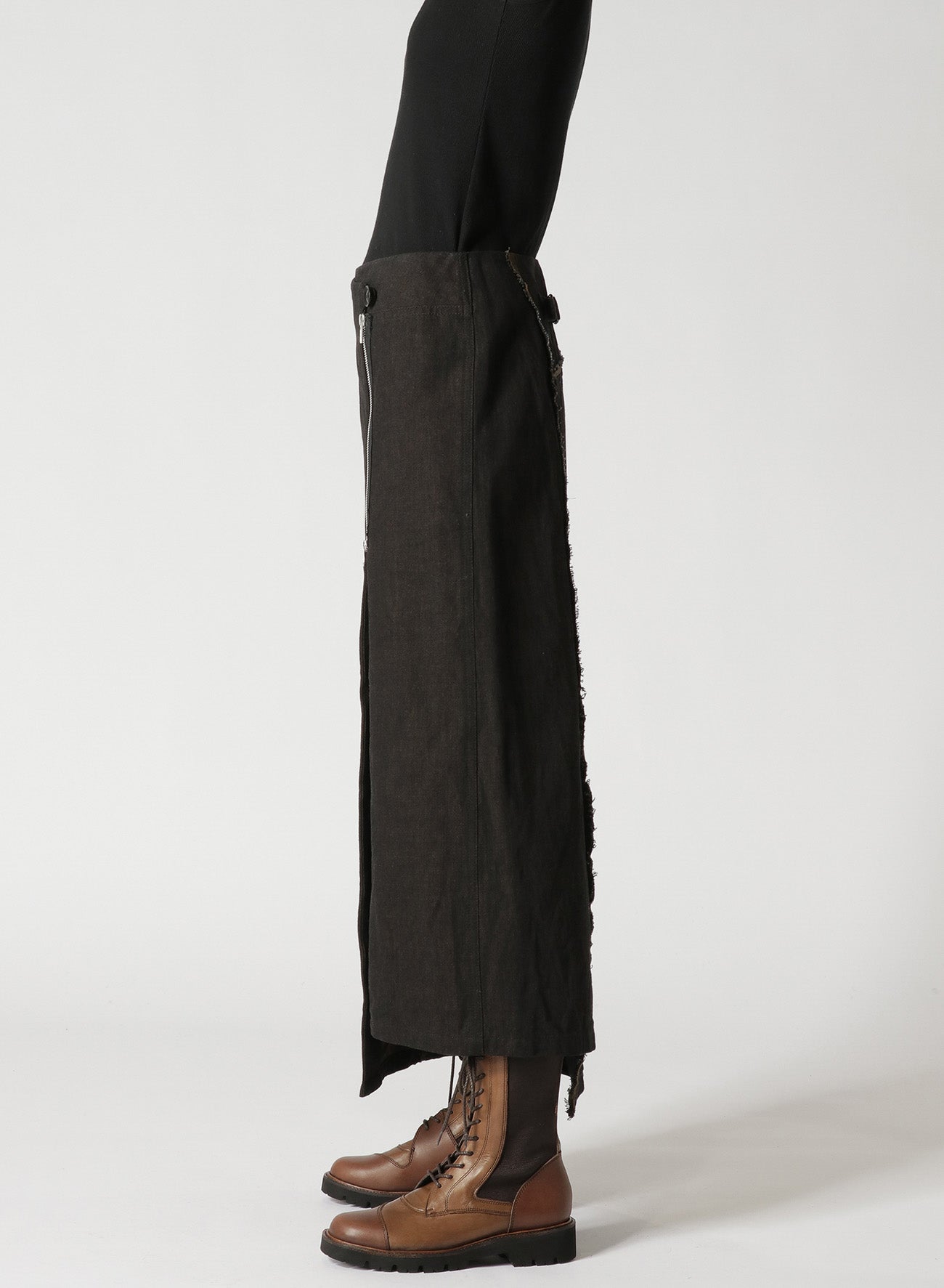 10oz DENIM PANELLED WRAP SKIRT