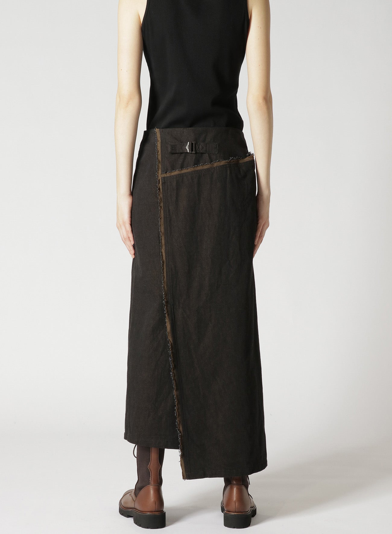 10oz DENIM PANELLED WRAP SKIRT