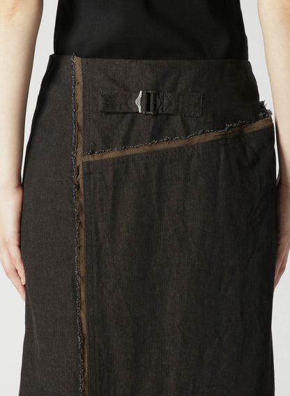 10oz DENIM PANELLED WRAP SKIRT