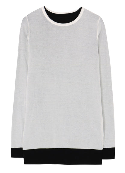 HIGH TWIST COTTON ROUND NECK DOUBLE LAYERED T-SHIRT