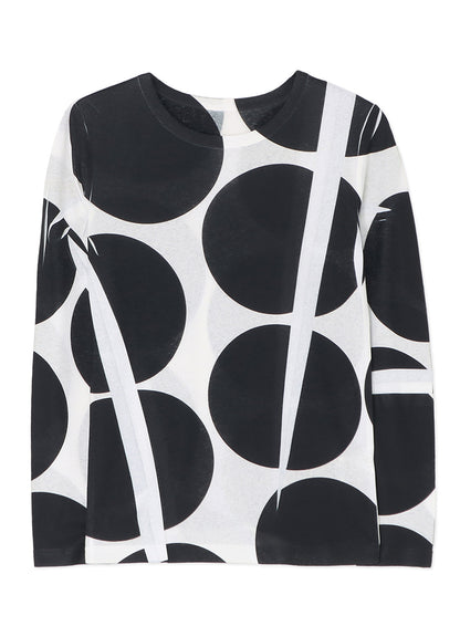 DOT PRINT ROUND NECK LONG SLEEVE T-SHIRT