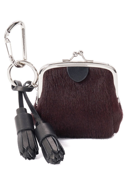 COW LEATHER METAL CLASP KEY CHARM