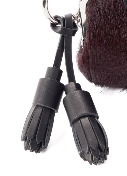 COW LEATHER METAL CLASP KEY CHARM