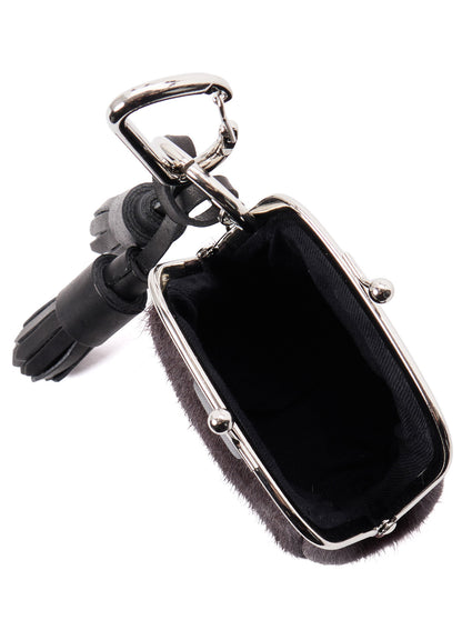COW LEATHER METAL CLASP KEY CHARM
