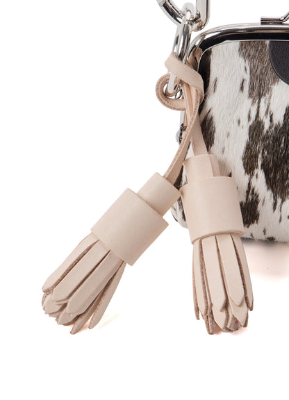 COW LEATHER METAL CLASP KEY CHARM
