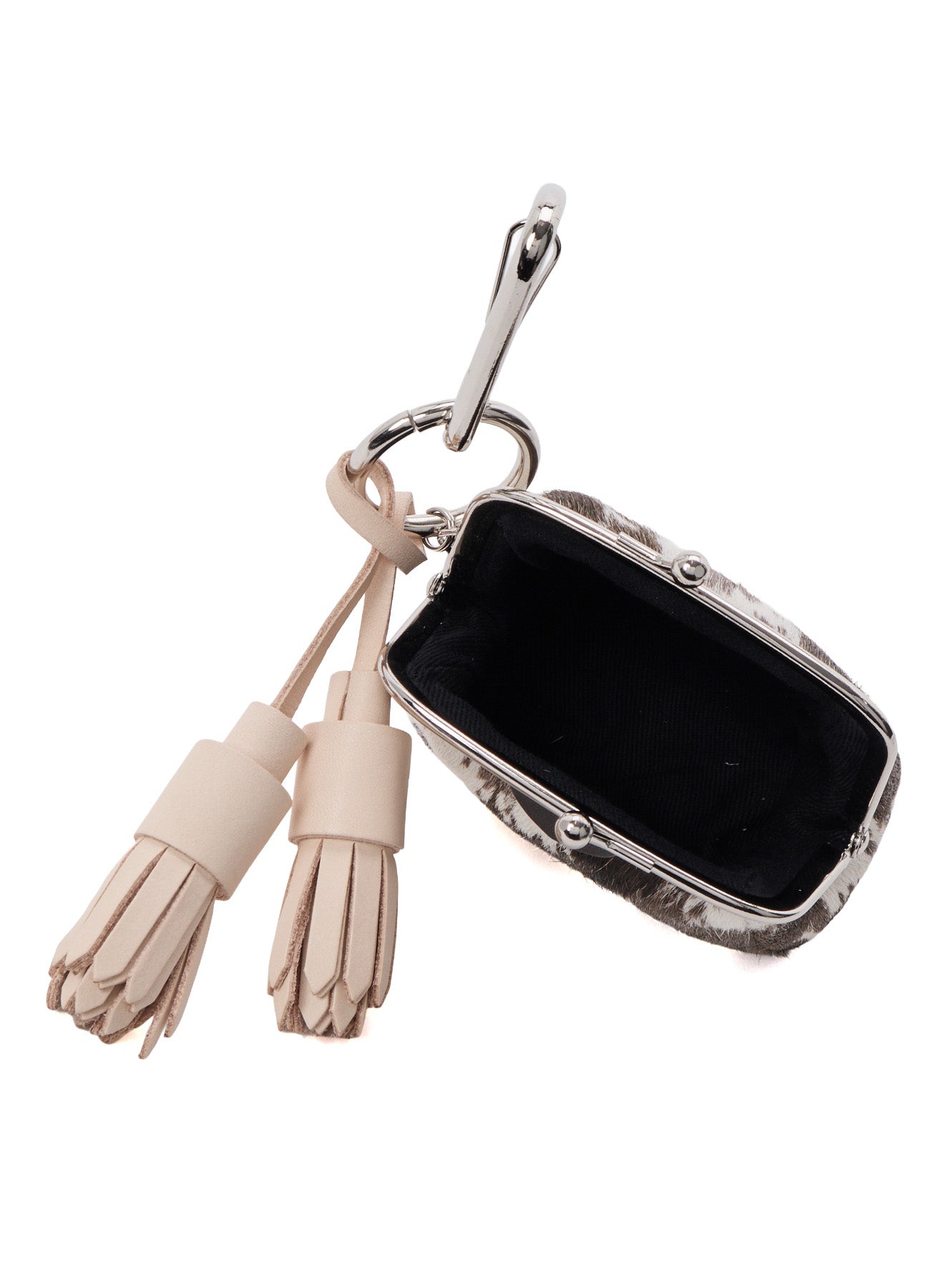 COW LEATHER METAL CLASP KEY CHARM