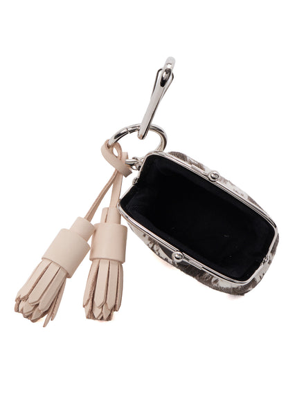 COW LEATHER METAL CLASP KEY CHARM