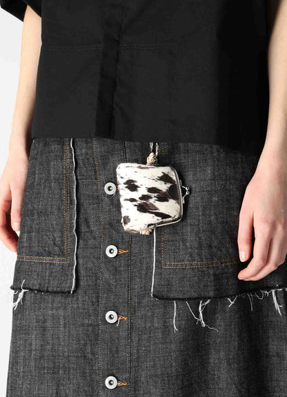 COW LEATHER METAL CLASP KEY CHARM