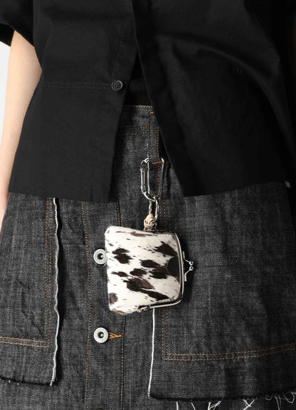 COW LEATHER METAL CLASP KEY CHARM