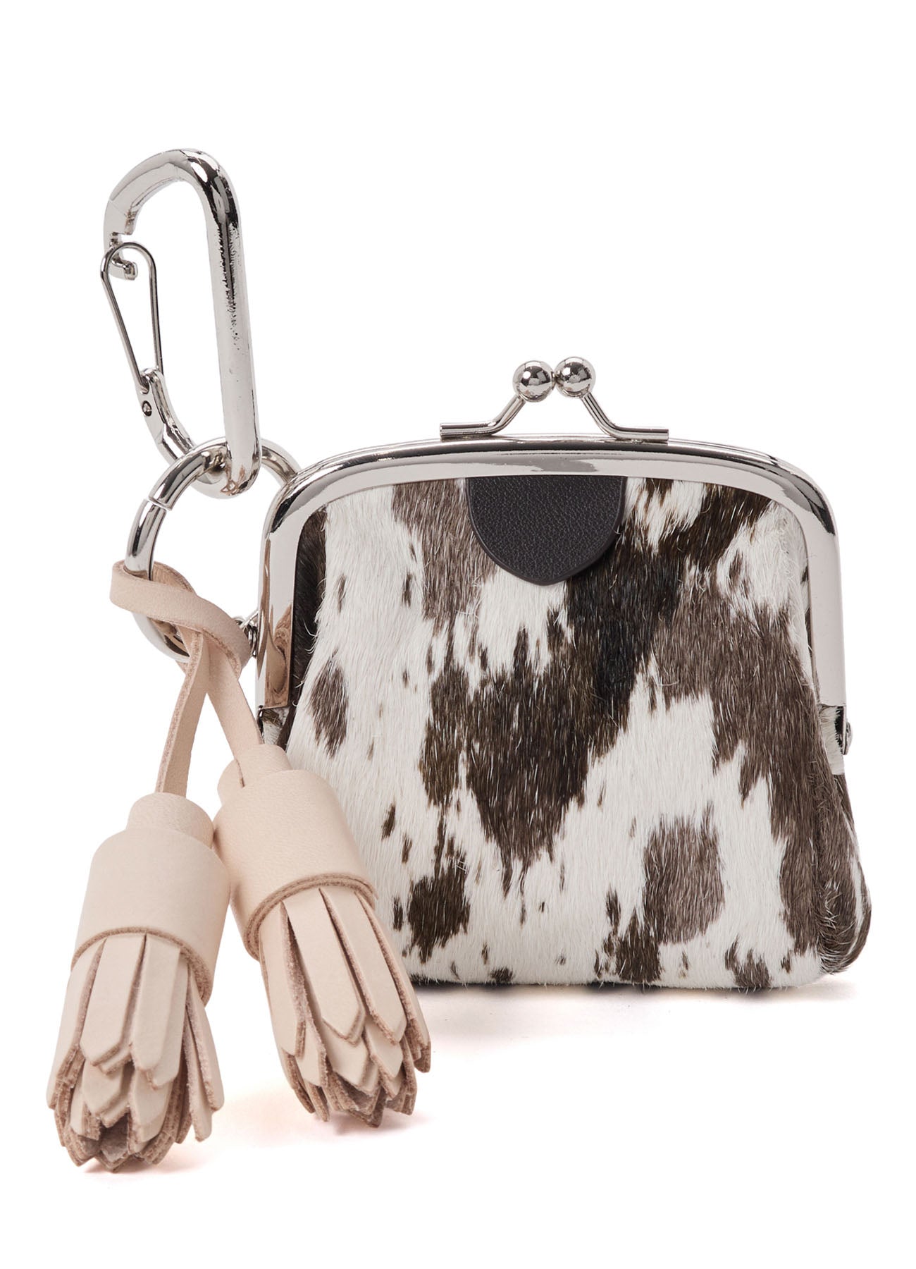 COW LEATHER METAL CLASP KEY CHARM