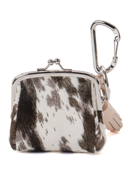 COW LEATHER METAL CLASP KEY CHARM