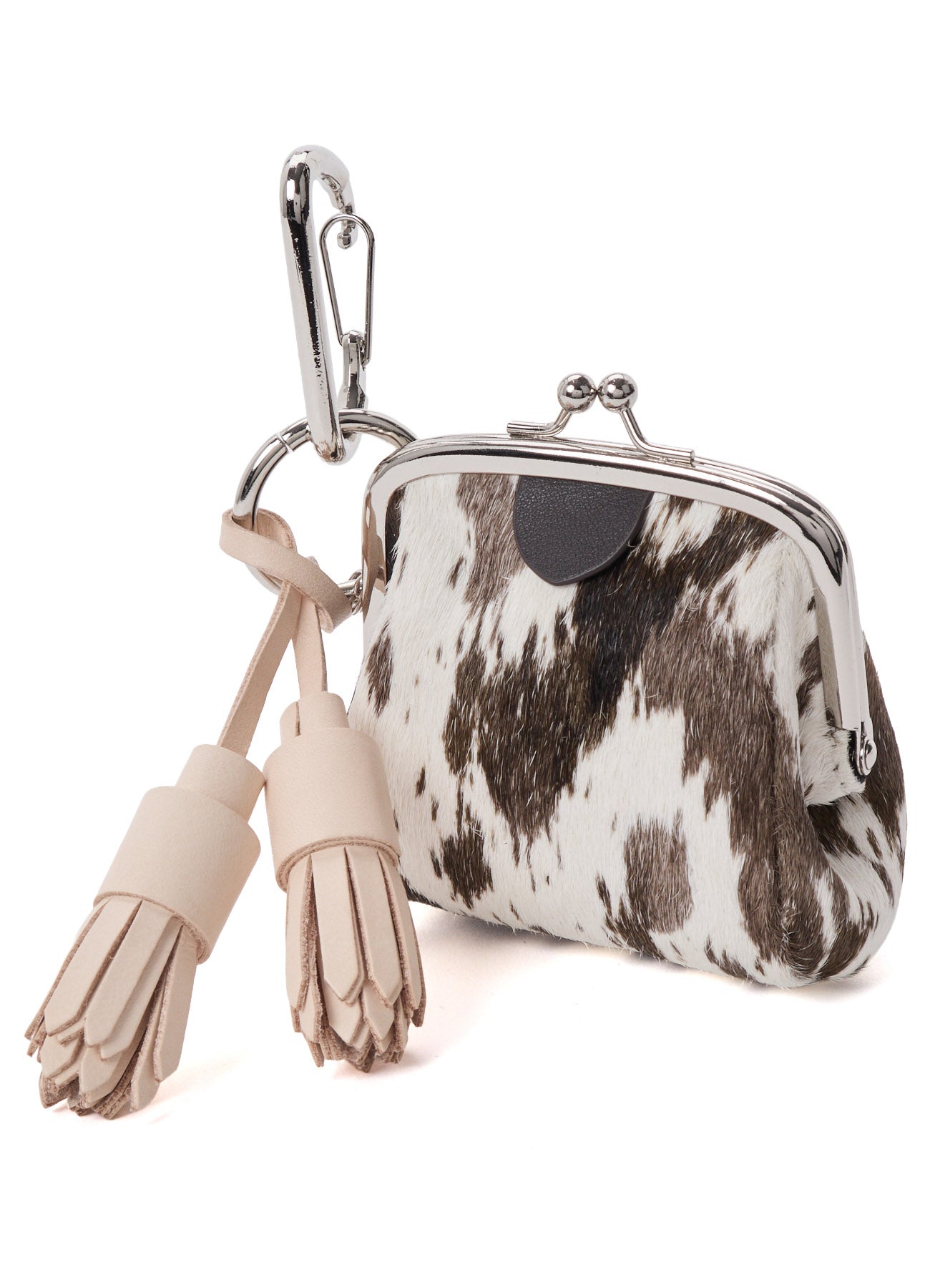 COW LEATHER METAL CLASP KEY CHARM