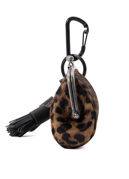 COW LEATHER METAL CLASP KEY CHARM