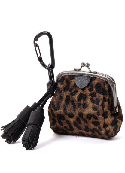 COW LEATHER METAL CLASP KEY CHARM