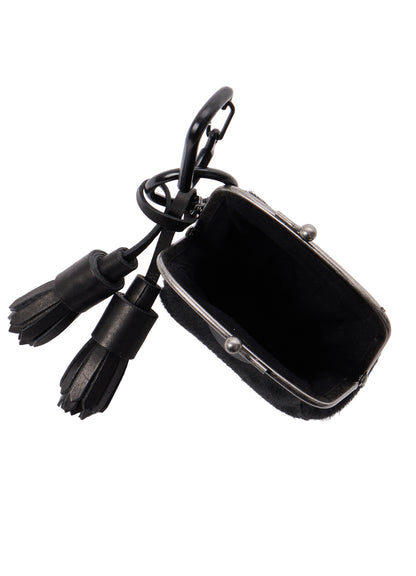 COW LEATHER METAL CLASP KEY CHARM