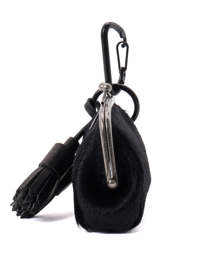 COW LEATHER METAL CLASP KEY CHARM