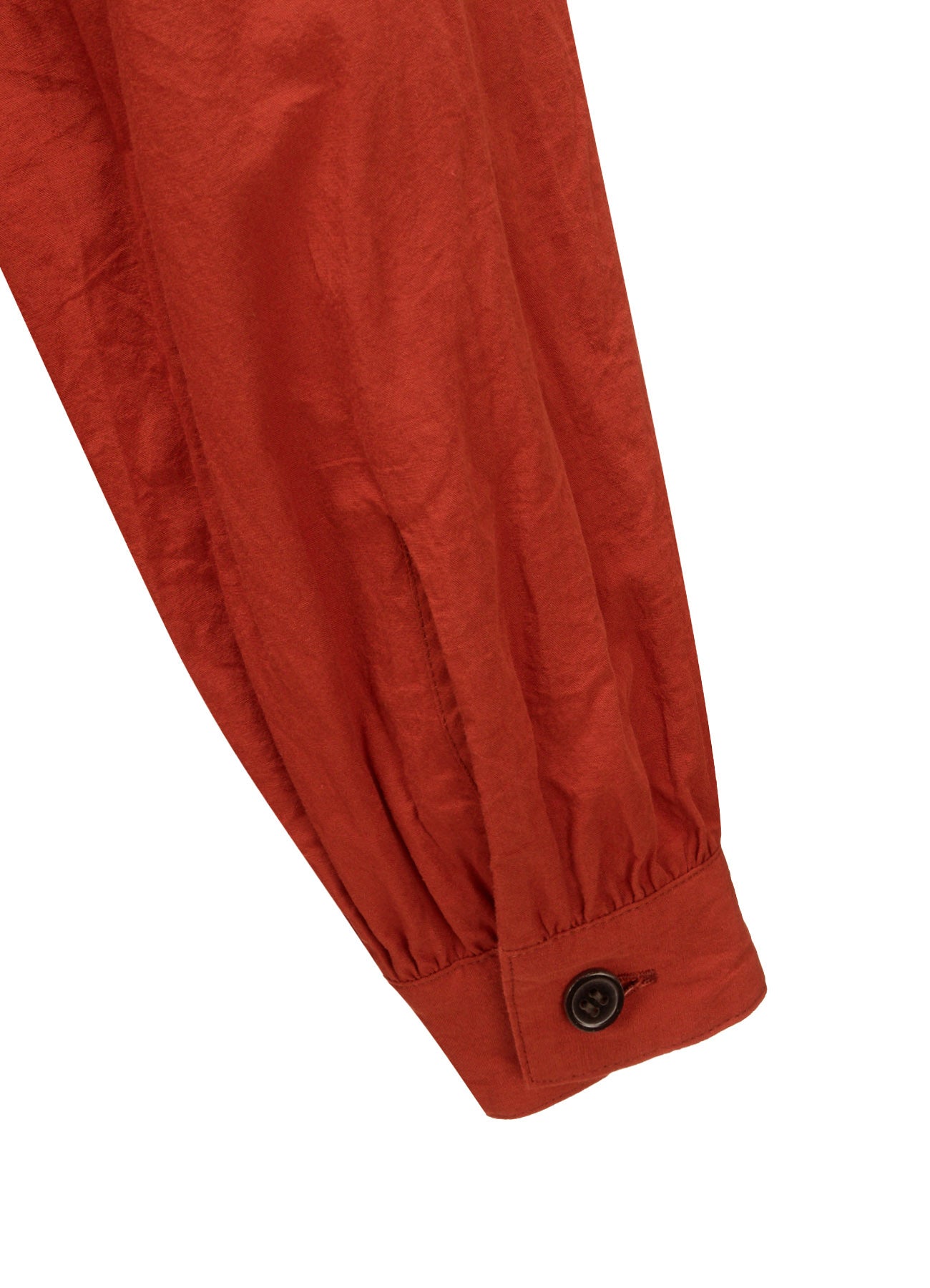 COTTON FLAX GATHERED COLLAR BLOUSE
