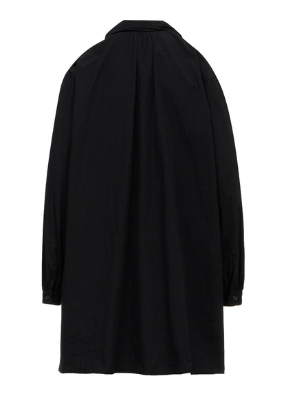COTTON FLAX GATHERED COLLAR BLOUSE