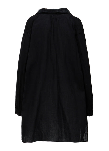 WOOL VIYELLA GATHER COLLAR BLOUSE