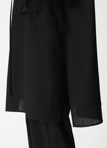 WOOL VIYELLA GATHER COLLAR BLOUSE