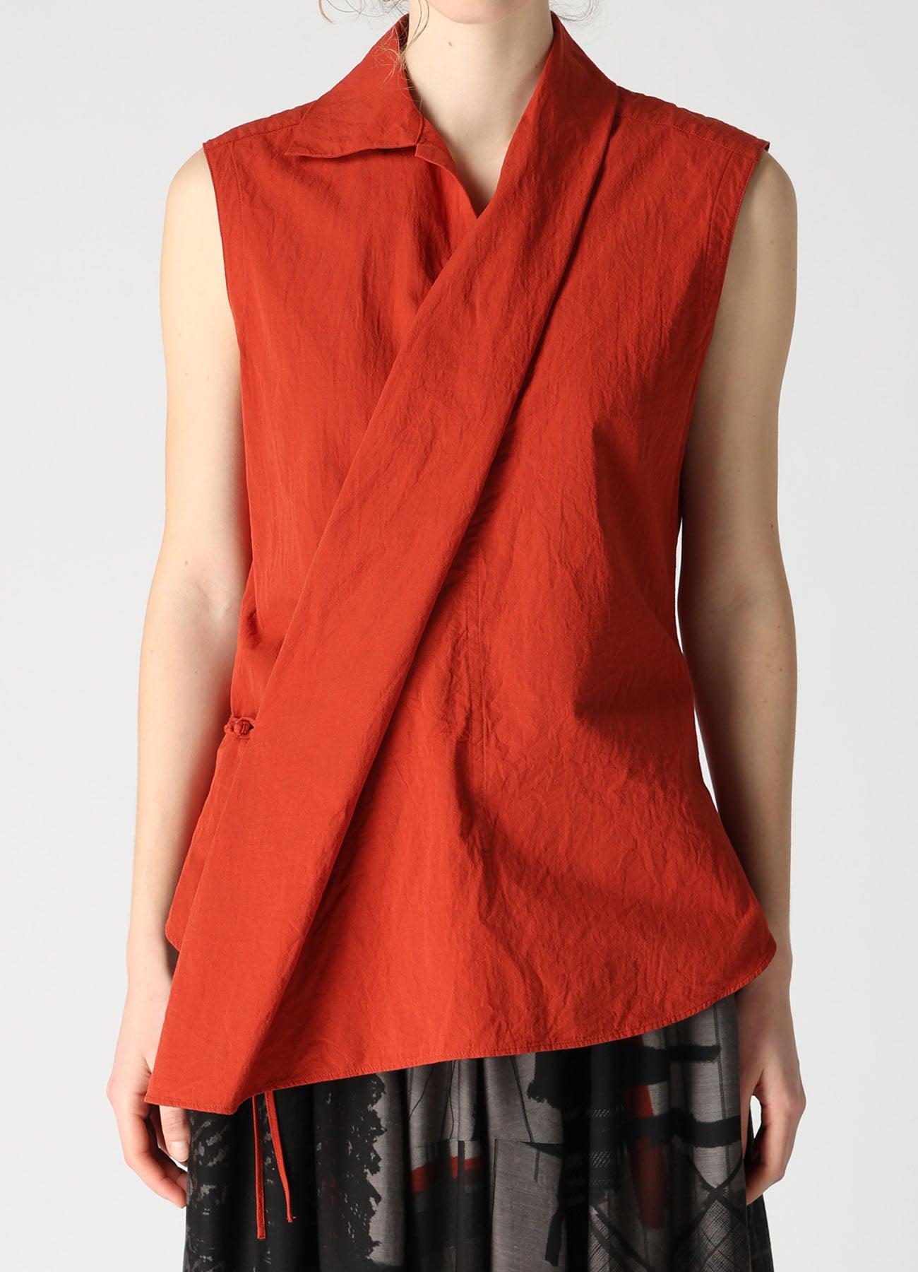 COTTON FLAX WRAP SHIRT
