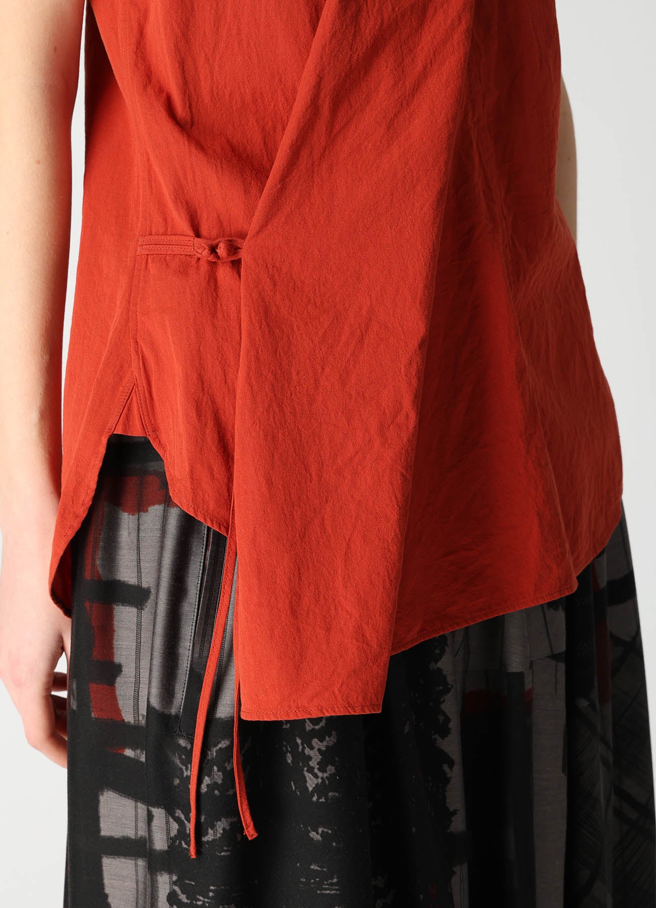 COTTON FLAX WRAP SHIRT