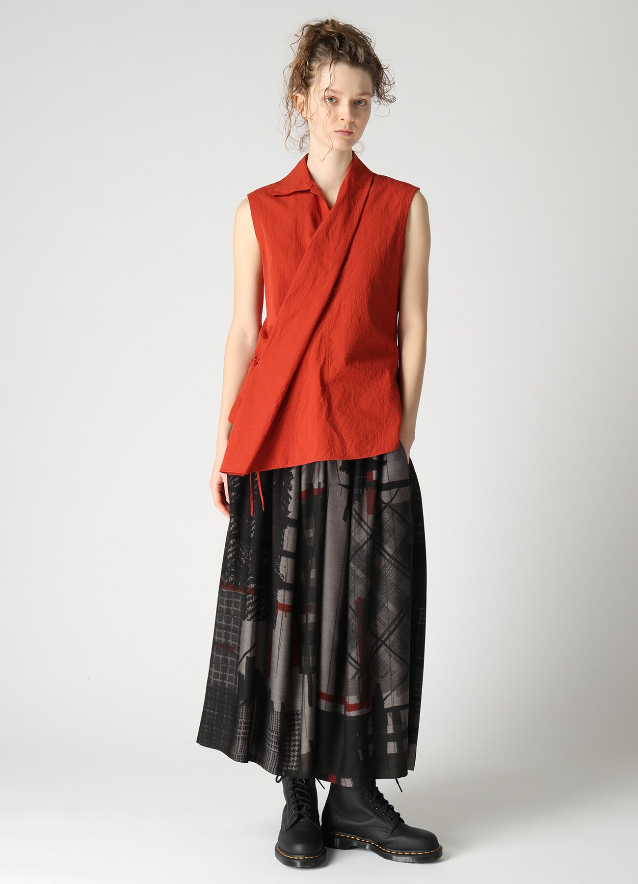 COTTON FLAX WRAP SHIRT