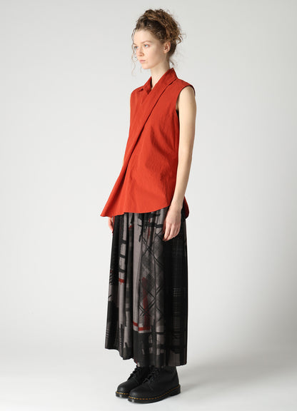 COTTON FLAX WRAP SHIRT