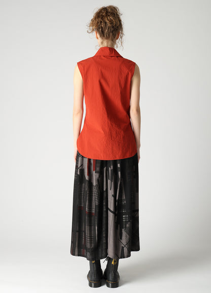COTTON FLAX WRAP SHIRT