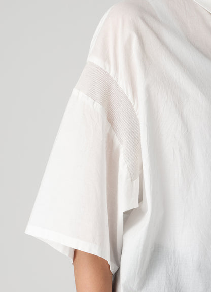 60/- COTTON LAWN HALF SLEEVE RIB BLOUSE