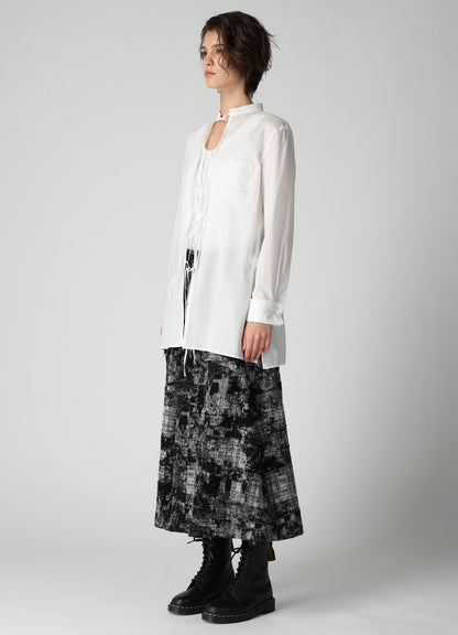 60/- COTTON LAWN STAND COLLAR STRING BLOUSE