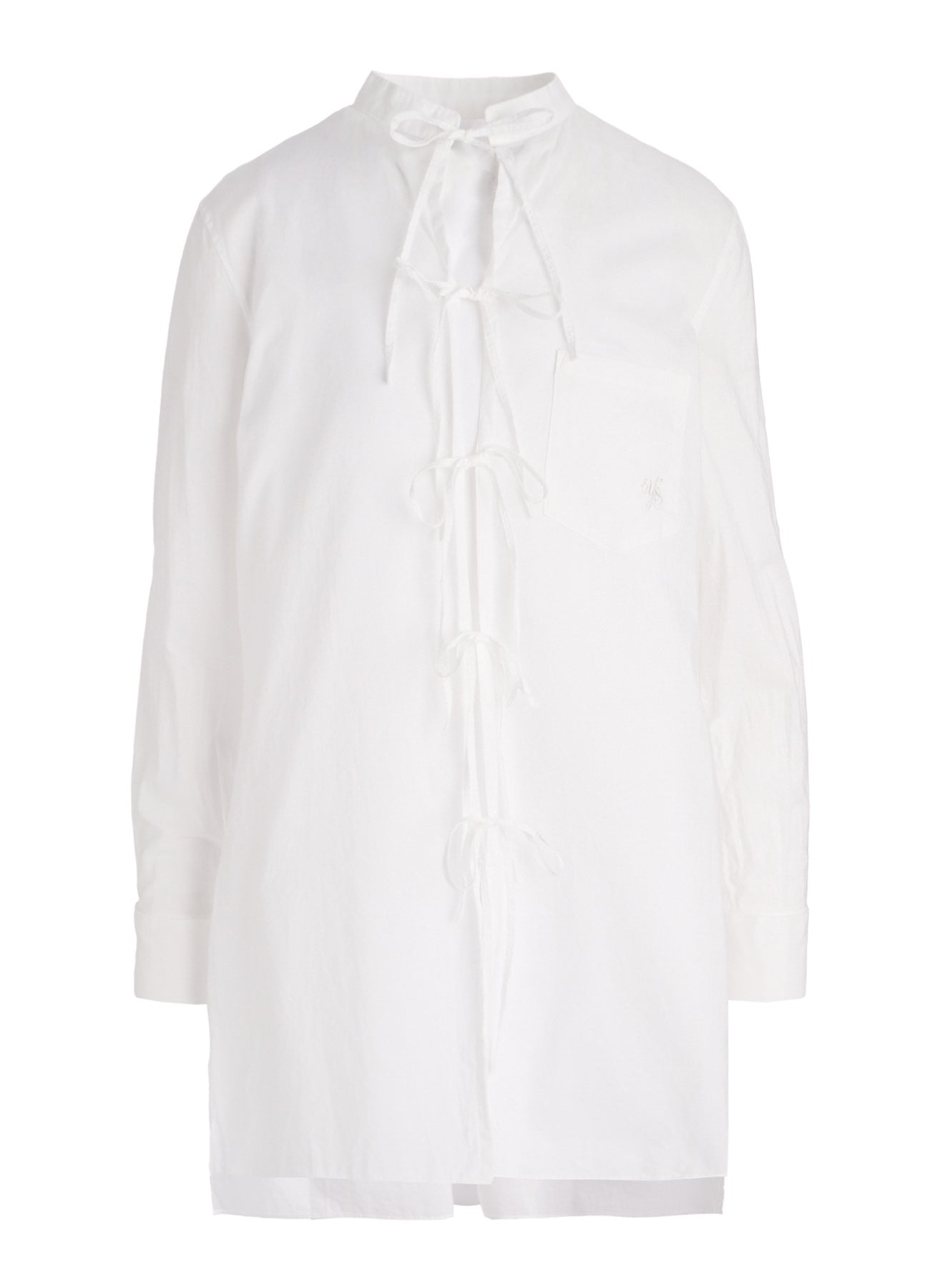 60/- COTTON LAWN STAND COLLAR STRING BLOUSE