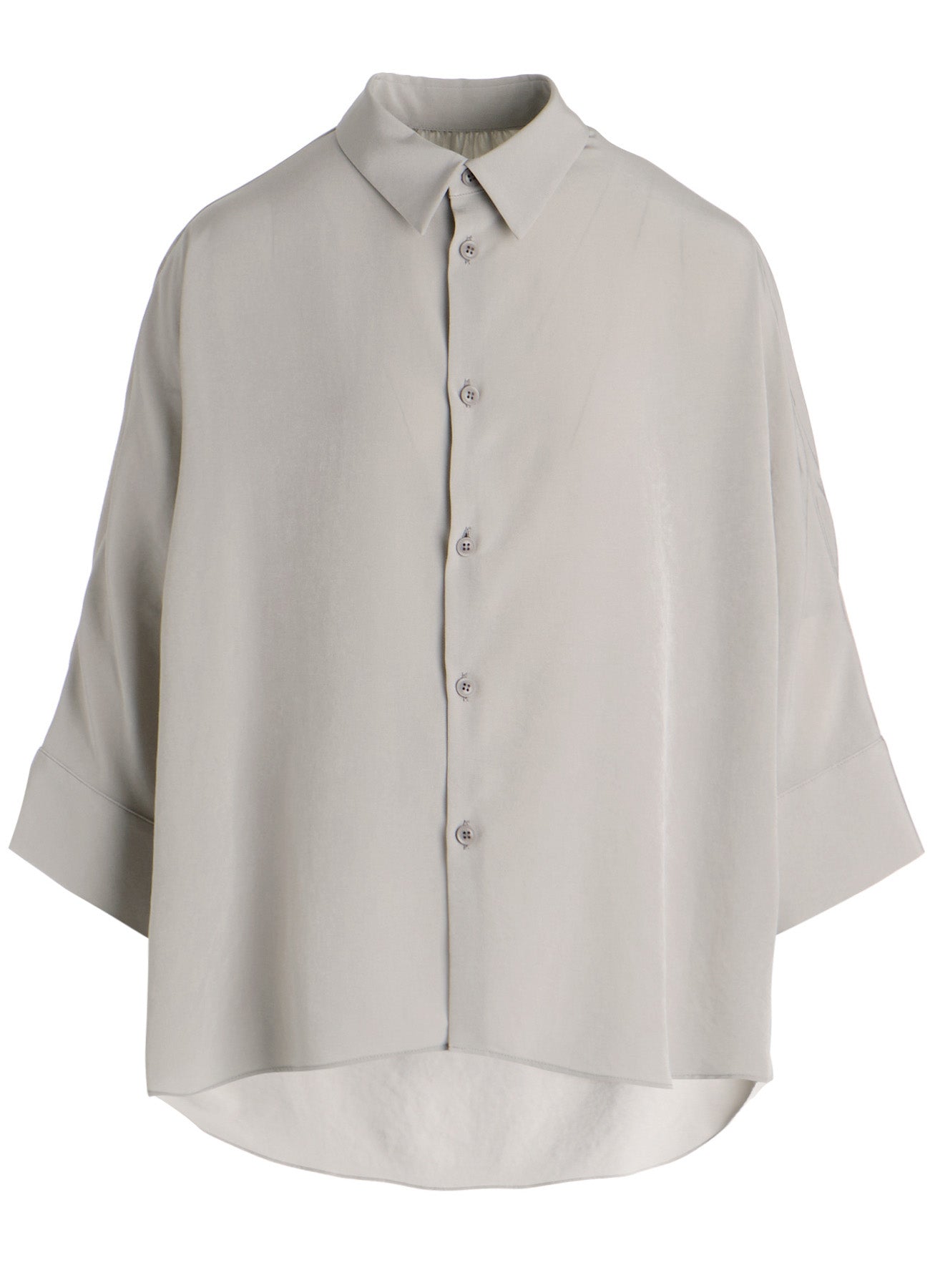 TA/PE CREPE DE CHINE HALF SLEEVE CAPE SHIRT