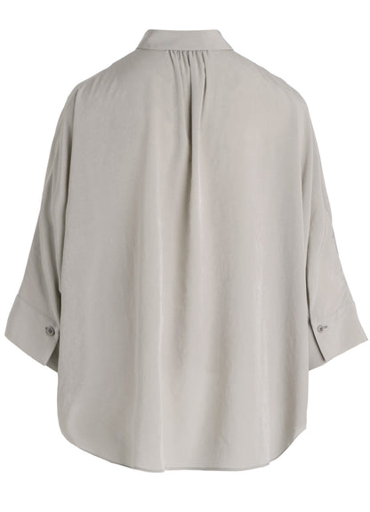 TA/PE CREPE DE CHINE HALF SLEEVE CAPE SHIRT