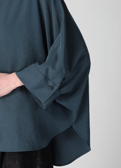 TA/PE CREPE DE CHINE HALF SLEEVE CAPE SHIRT