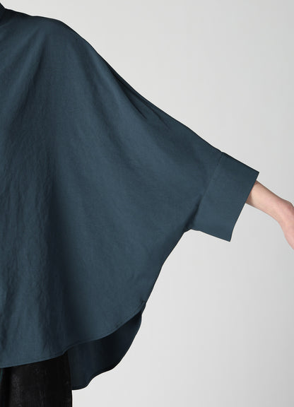 TA/PE CREPE DE CHINE HALF SLEEVE CAPE SHIRT